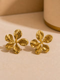 Floral Anti- tarnish gold earring