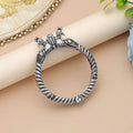 Stylish Silver Color Oxidised Openable Bracelet With Traditional Antique Jewelry Artwork Design Finish