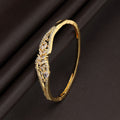 Gold Color American Diamond Bracelet Royal Wedding Statement Jewelry Collection Design - Gold