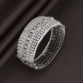 Silver Color American Diamond Bracelet Elegant Minimal Modern Jewelry Collection - Silver