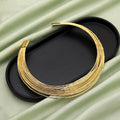 Stylish Gold Color Amrapali Hansli Necklace Designed To Enhance Classic Ethnic Necklace Styling Beautifully - Gold