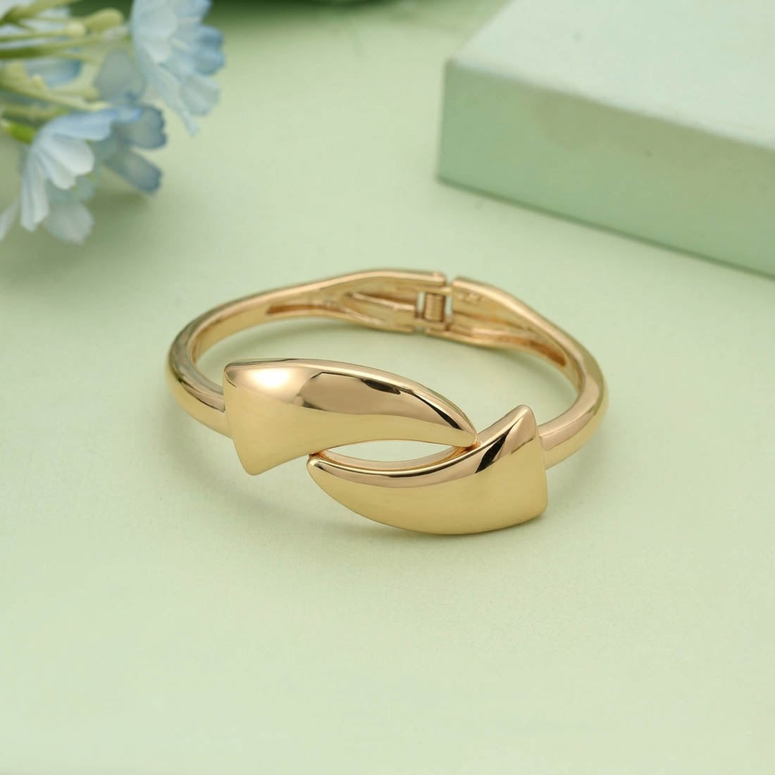 Gold Color Openable Anti Tarnish Bracelet With Stylish Trendy Jewelry Look - Gold