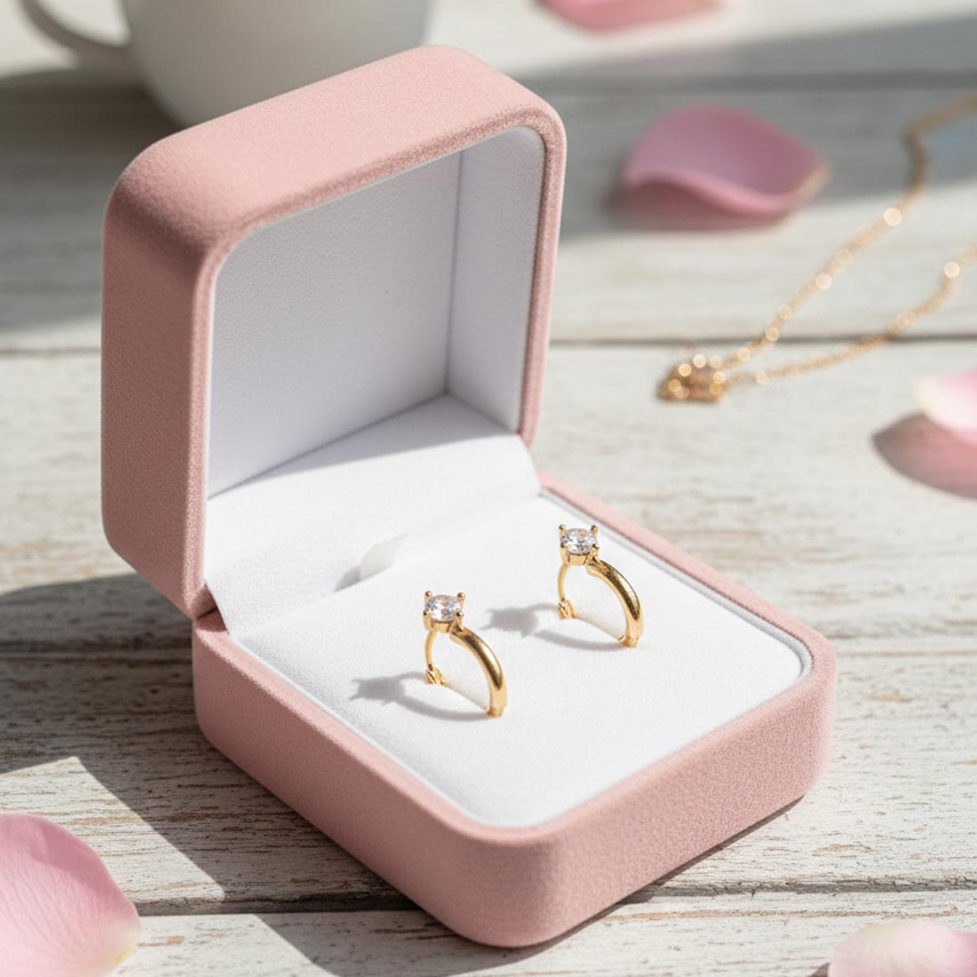 Gold Color Antique Earrings Showcasing Detailed Workmanship And Classic Beauty