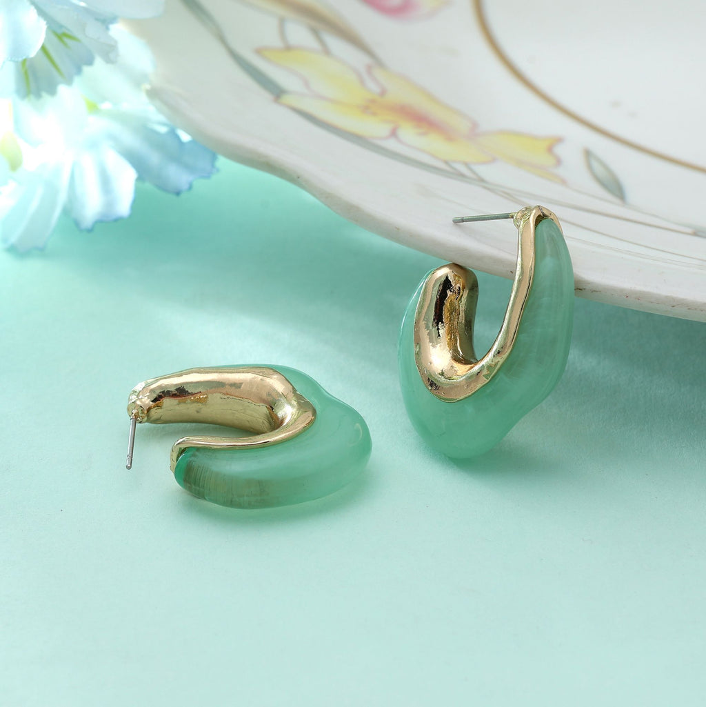 Pista Green Color Antique Earrings Elegant Traditional Ethnic Designer Statement Jewelry - Pista Green