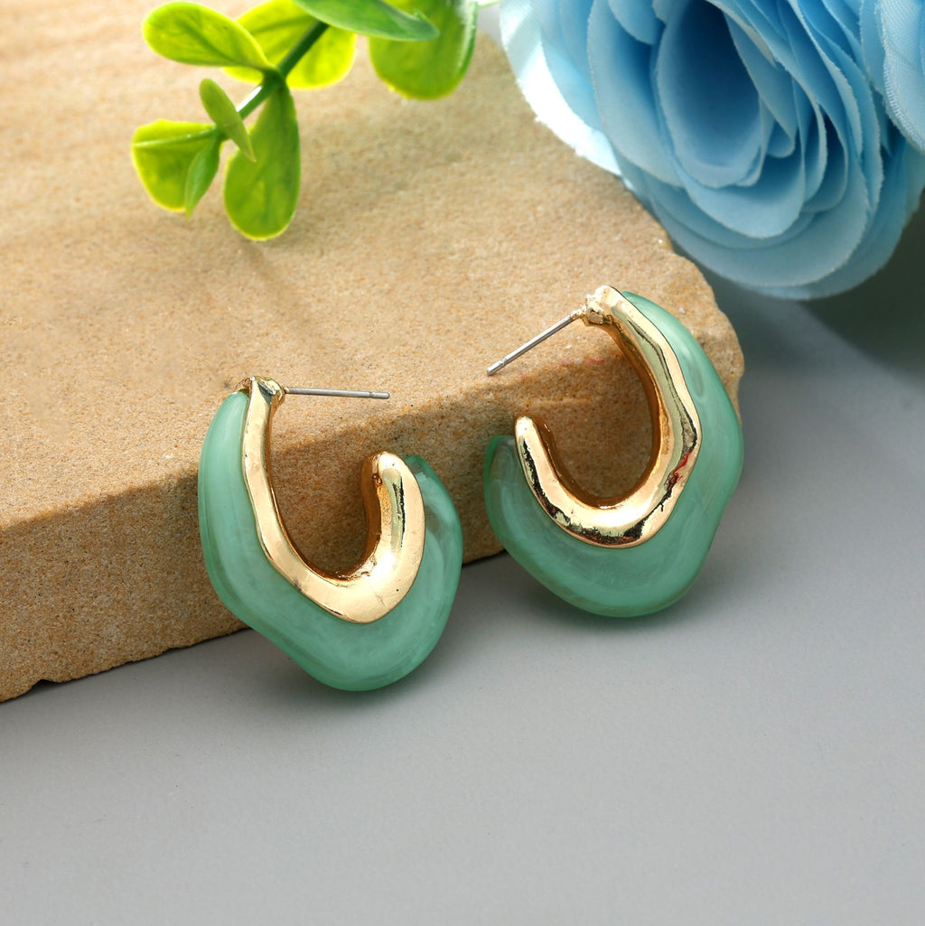 Pista Green Color Antique Earrings Elegant Traditional Ethnic Designer Statement Jewelry - Pista Green