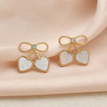 Beautiful White Color Antique Earrings With Elegant Traditional Ethnic Design Style