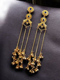 Gold Plated Kashmiri Earrings with Beautiful Stone Work | Traditional Ethnic Dangler Jewelry