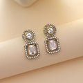 White Color American Diamond Earrings Fashion Earrings Designed For Bridal Looks - White