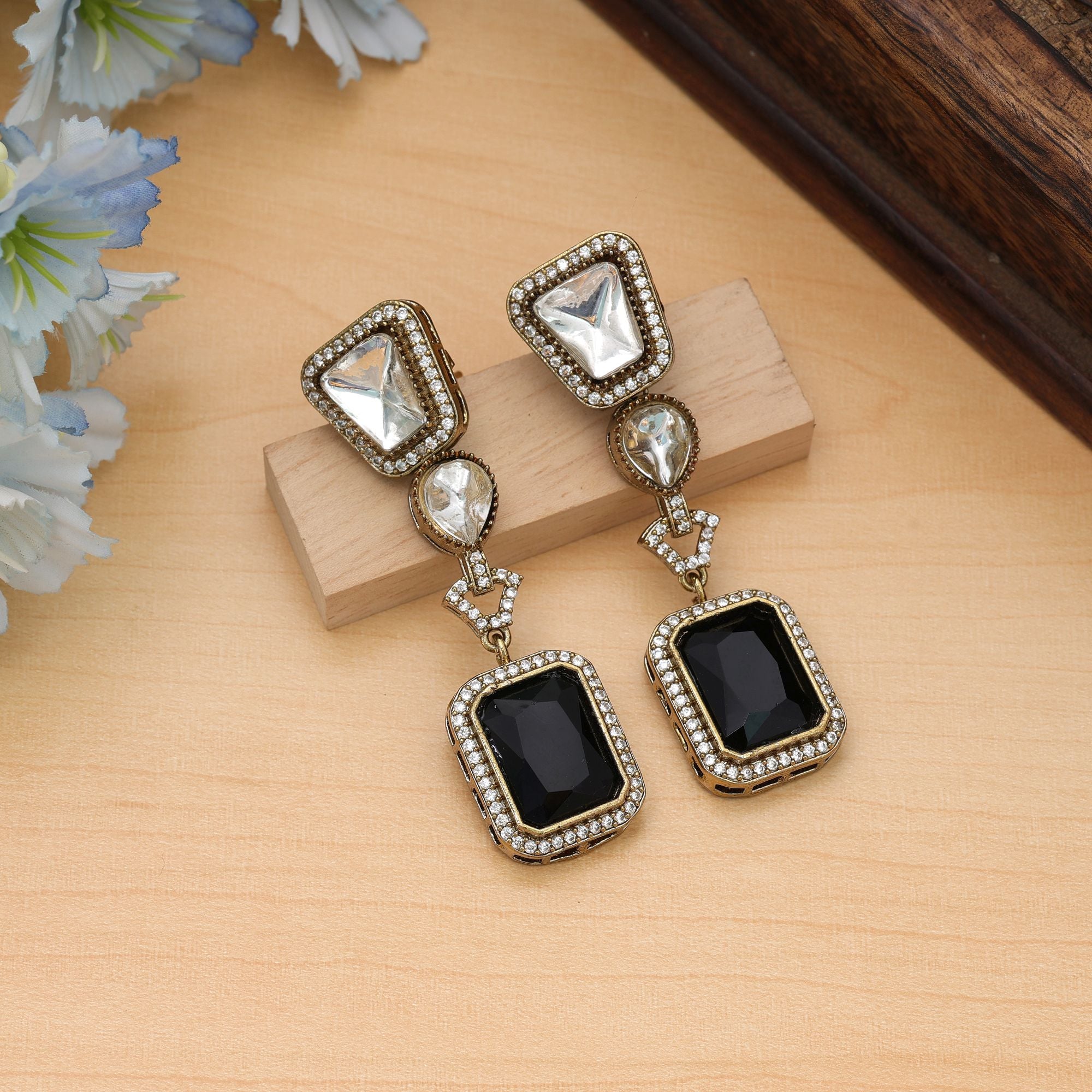 American Diamond Earrings Modern Chic Party Wear Jewelry Design
