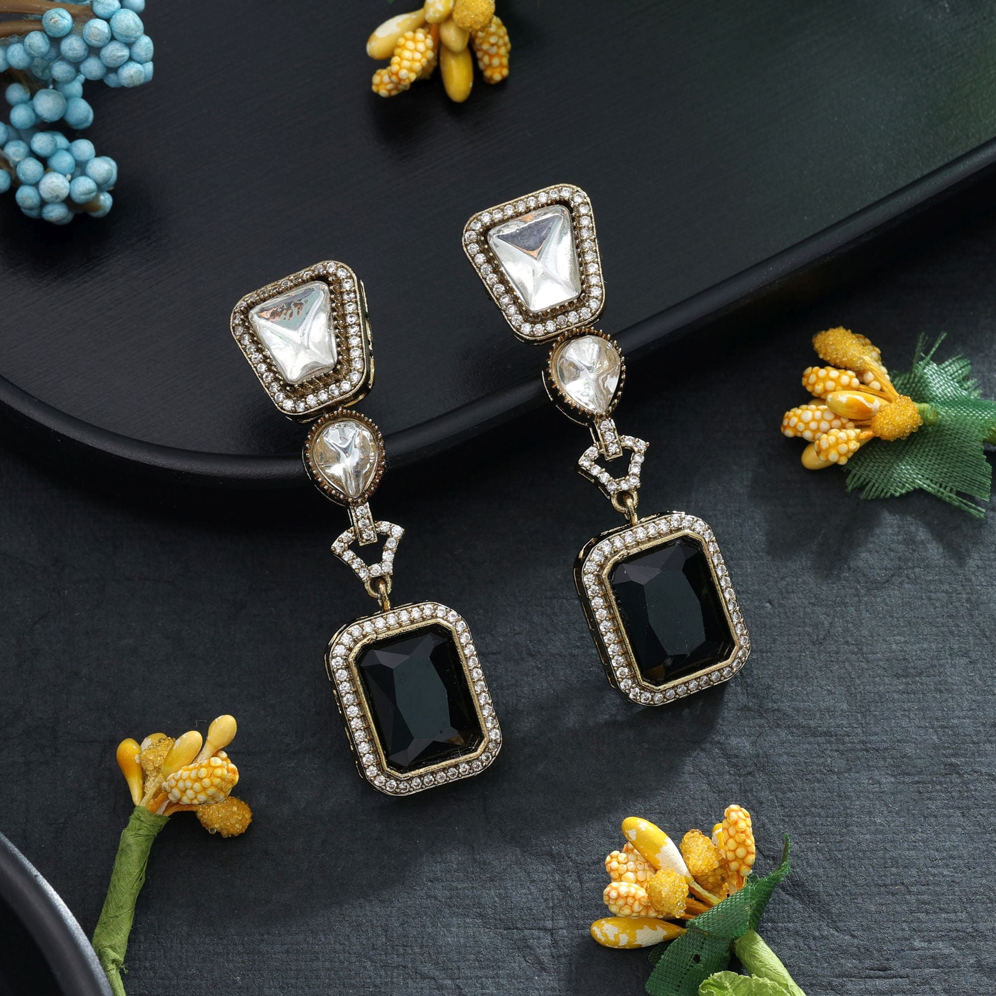 American Diamond Earrings Modern Chic Party Wear Jewelry Design