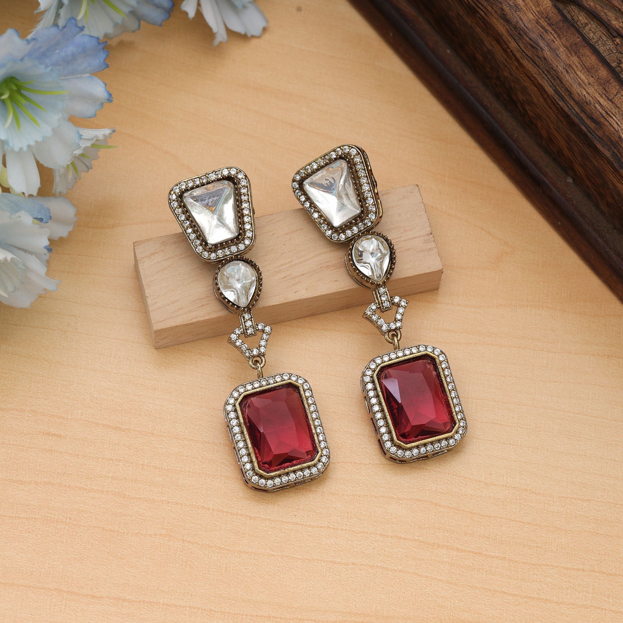 American Diamond Earrings Modern Chic Party Wear Jewelry Design