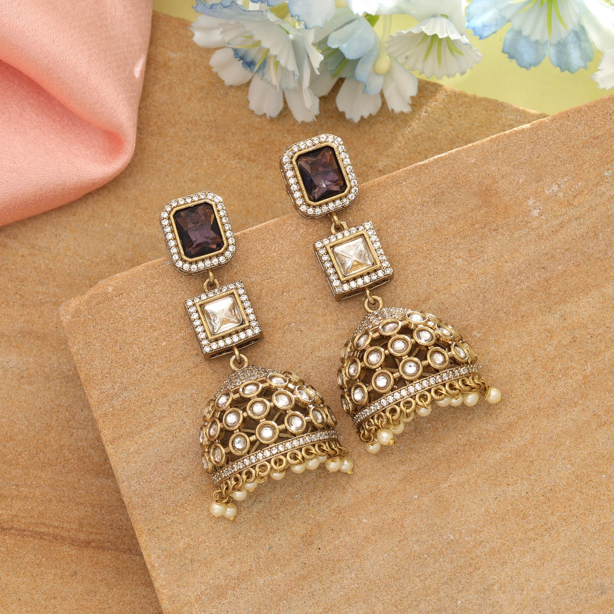 American Diamond Earrings Elegant Minimal Daily Wear Jewelry