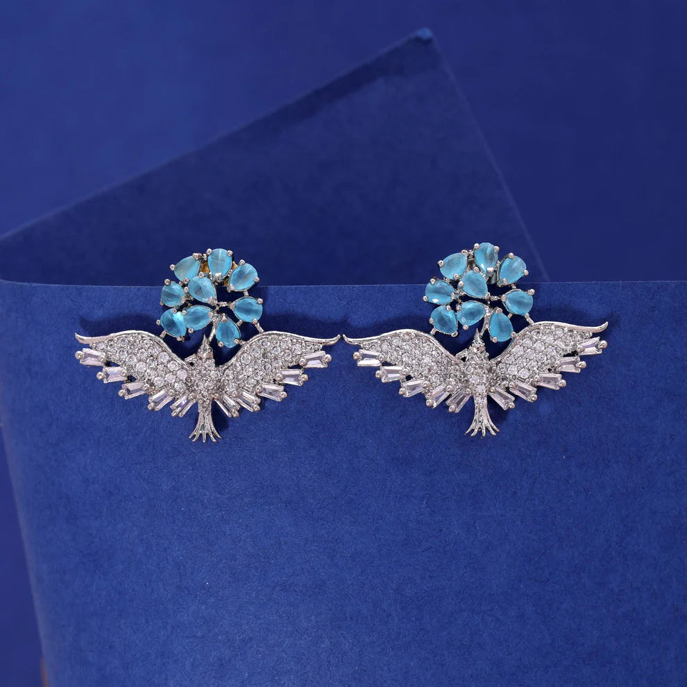 American Diamond Earrings with Traditional Royal Charm