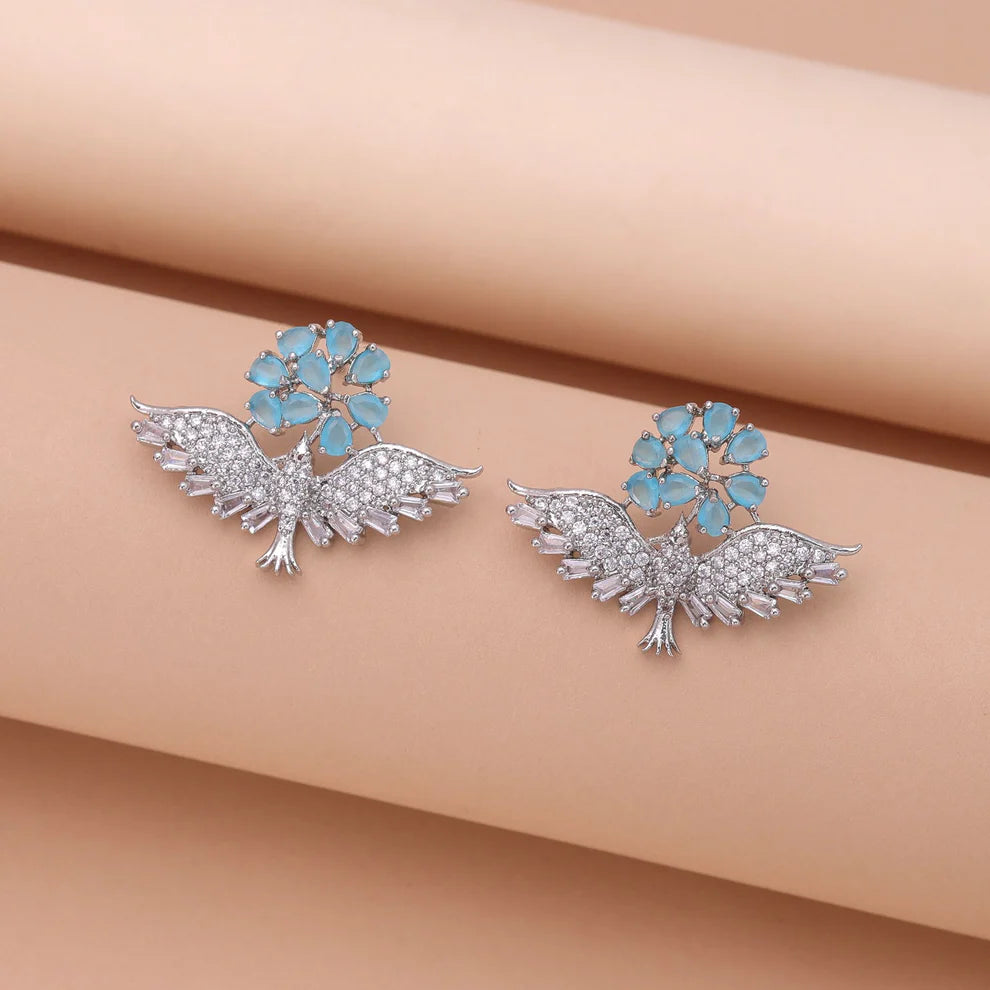 American Diamond Earrings with Traditional Royal Charm