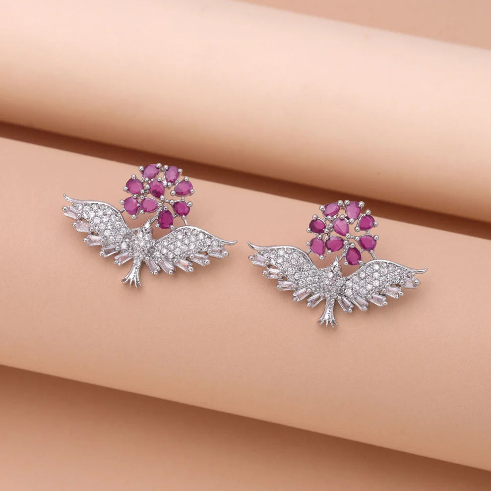 American Diamond Earrings with Traditional Royal Charm