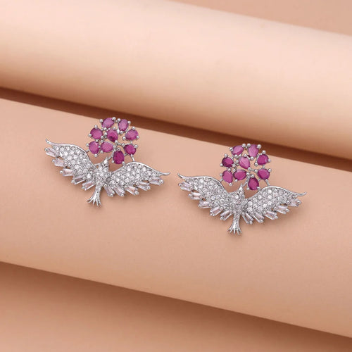 American Diamond Earrings with Traditional Royal Charm