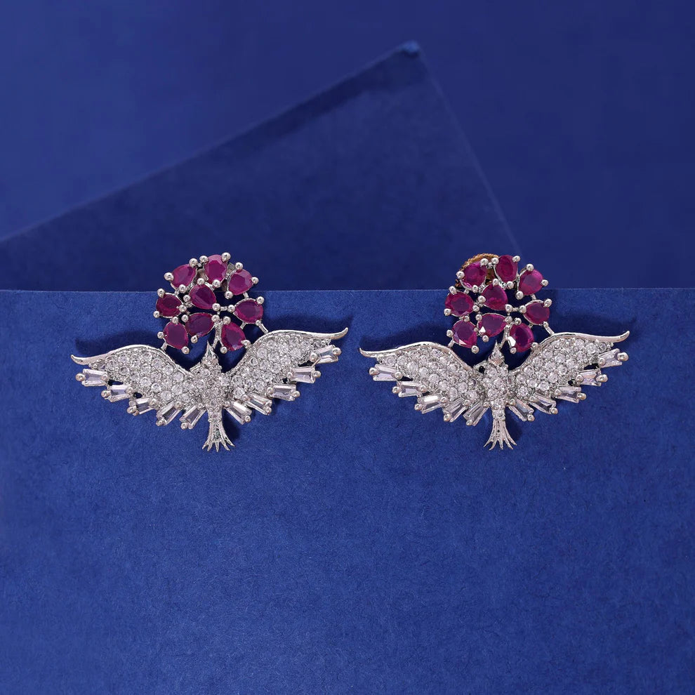 American Diamond Earrings with Traditional Royal Charm