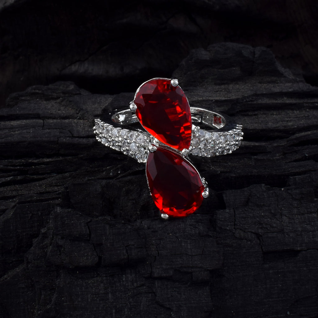 American Diamond Ring With Sophisticated Sparkling Accent