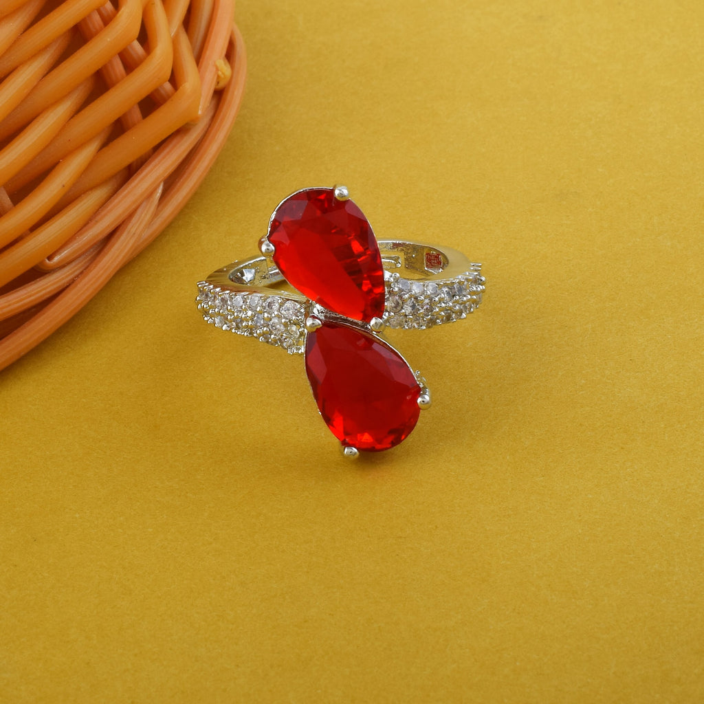 American Diamond Ring With Sophisticated Sparkling Accent