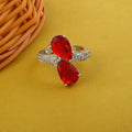 American Diamond Ring With Sophisticated Sparkling Accent