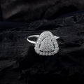 Modern Silver Color American Diamond Ring For Chic Everyday Fashion - Silver