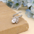 Silver Color American Diamond Ring Crafted To Complement Both Ethnic And Western Outfits - Silver