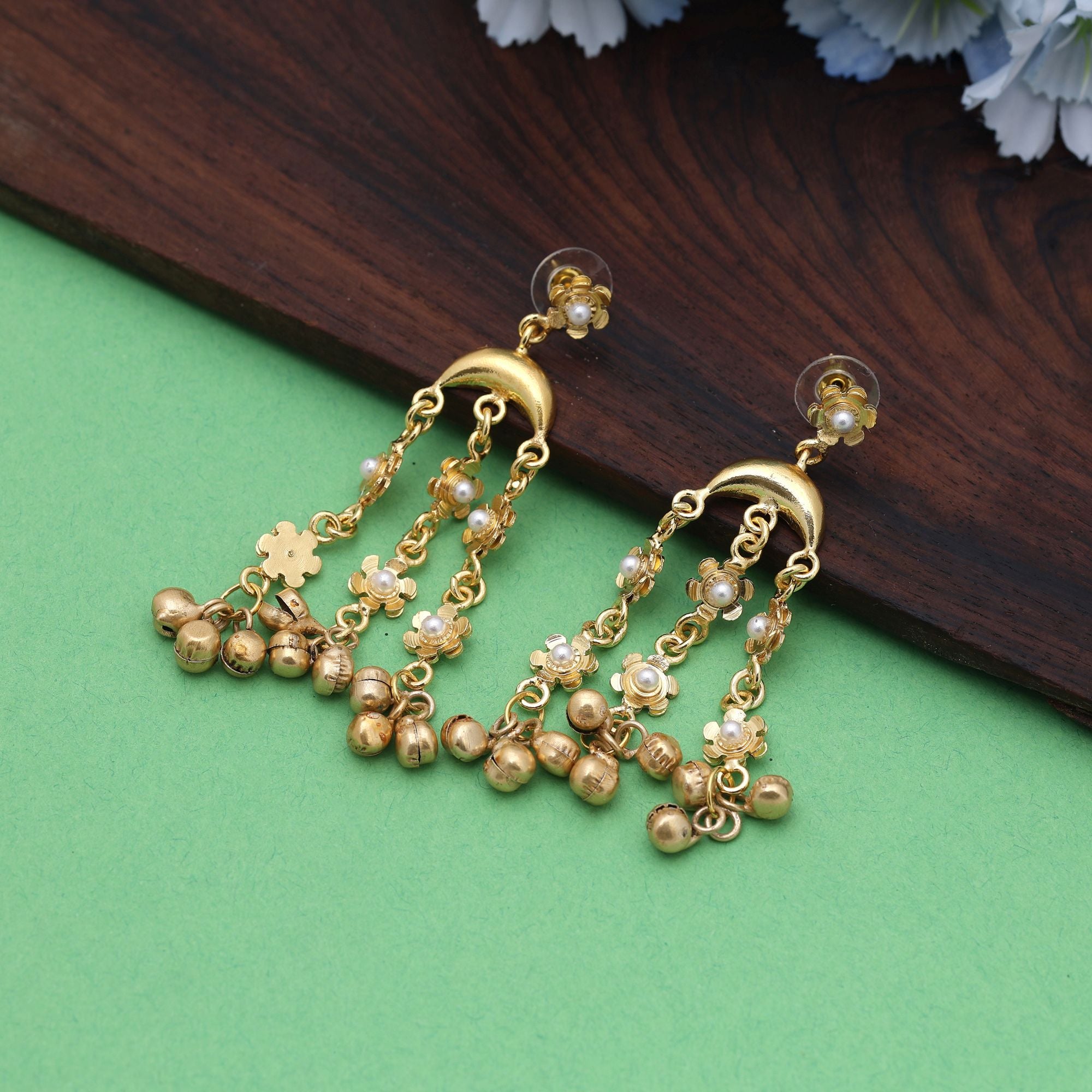Gold Color Amrapali Earrings Inspired By Heritage Temple Jewelry Craftsmanship - Gold