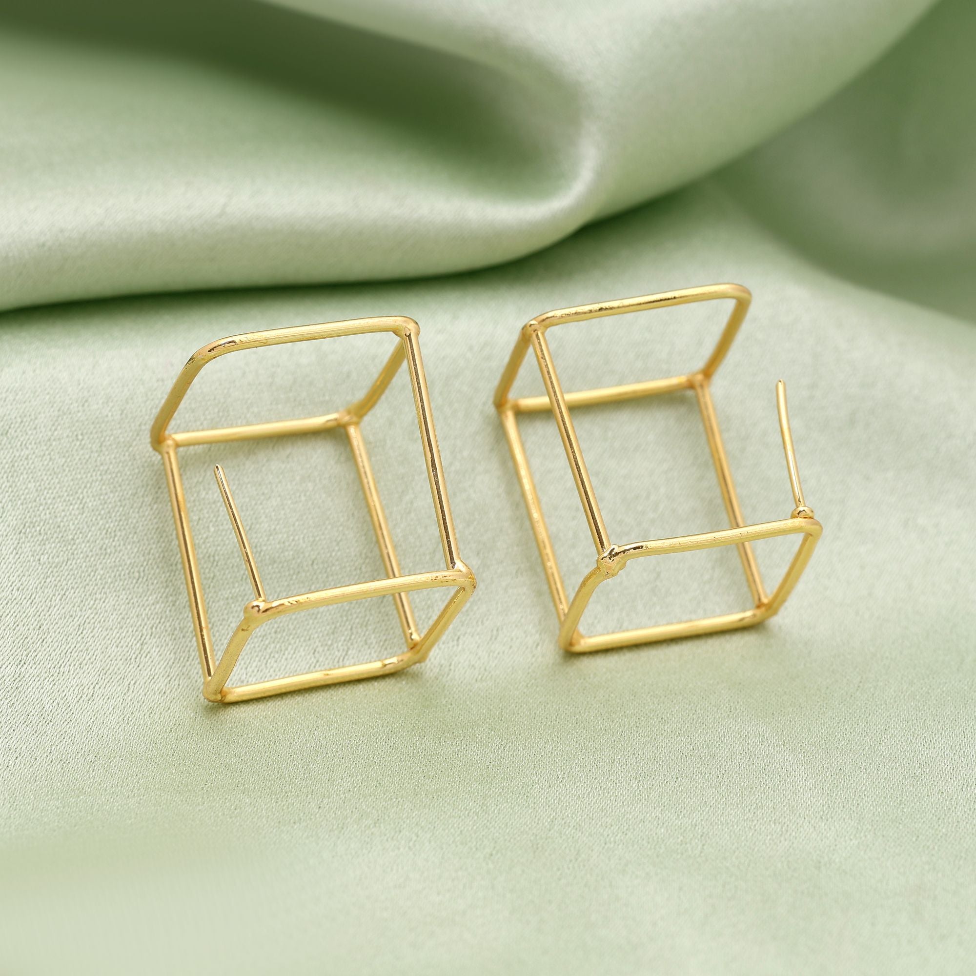 Gold Color Amrapali Earrings Crafted With Intricate Detailing For Ethnic Fashion - Gold