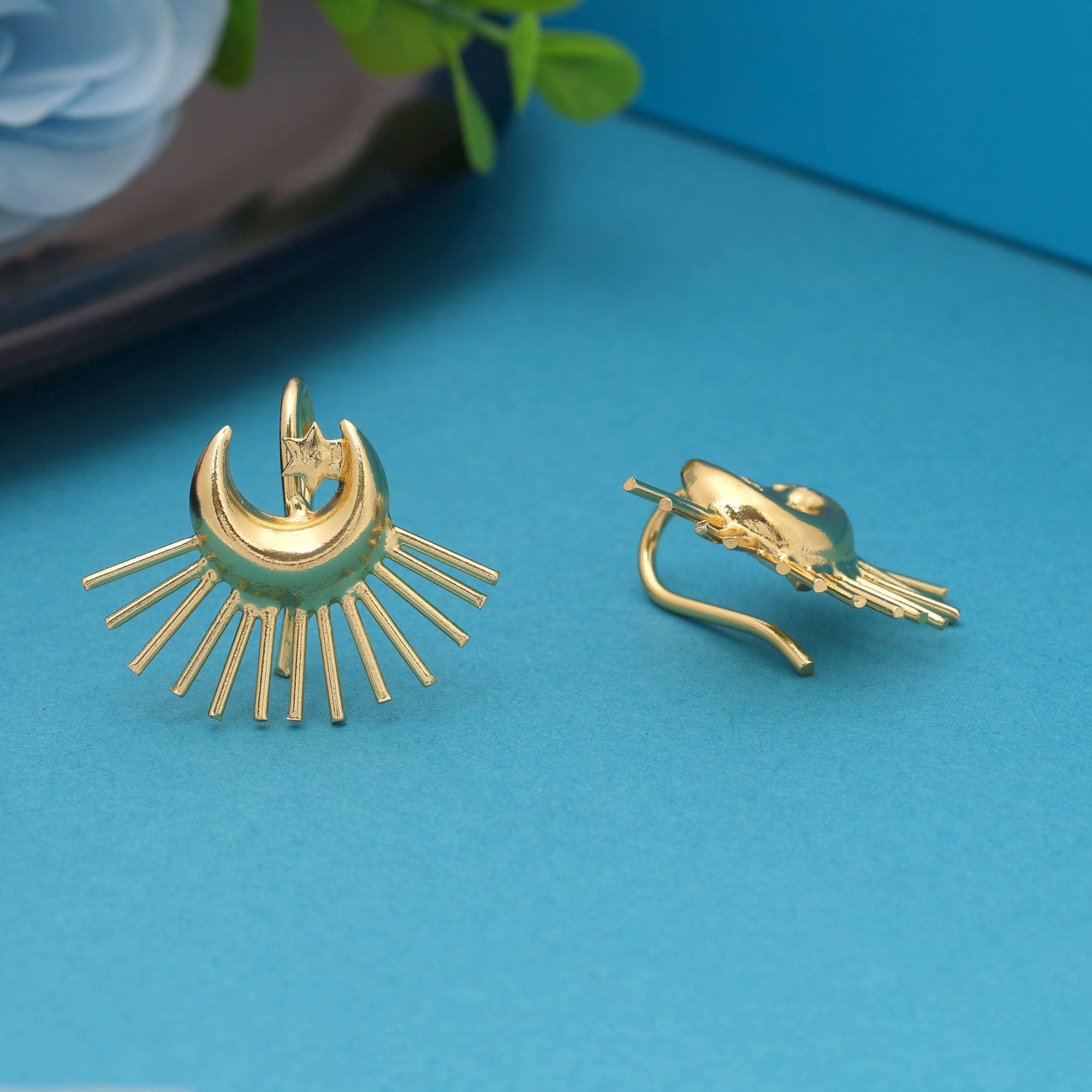 Gold Color Amrapali Earrings Perfect For Cultural Events And Festive Styling - Gold