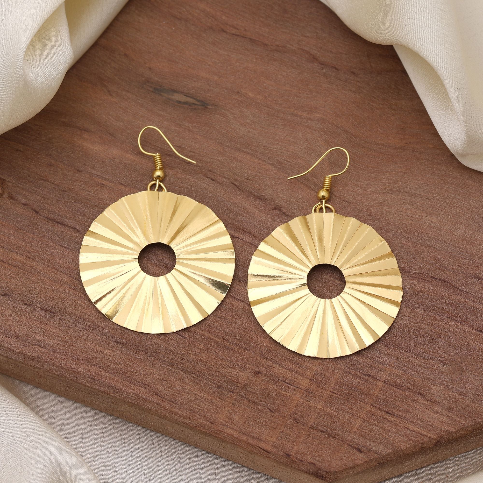 Gold Color Amrapali Earrings Crafted For Elegant Ethnic Jewelry Collections - Gold