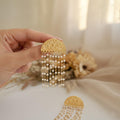 White Color Traditional Amrapali Earrings Elegant Ethnic Temple Style Jewelry - White