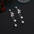 Gorgeous Silver Color Butterfly Design Anti Tarnish Earrings With Sparkling Stones