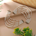 White Color Earrings Chain With Elegant Design Suitable For Cultural Occasions - White