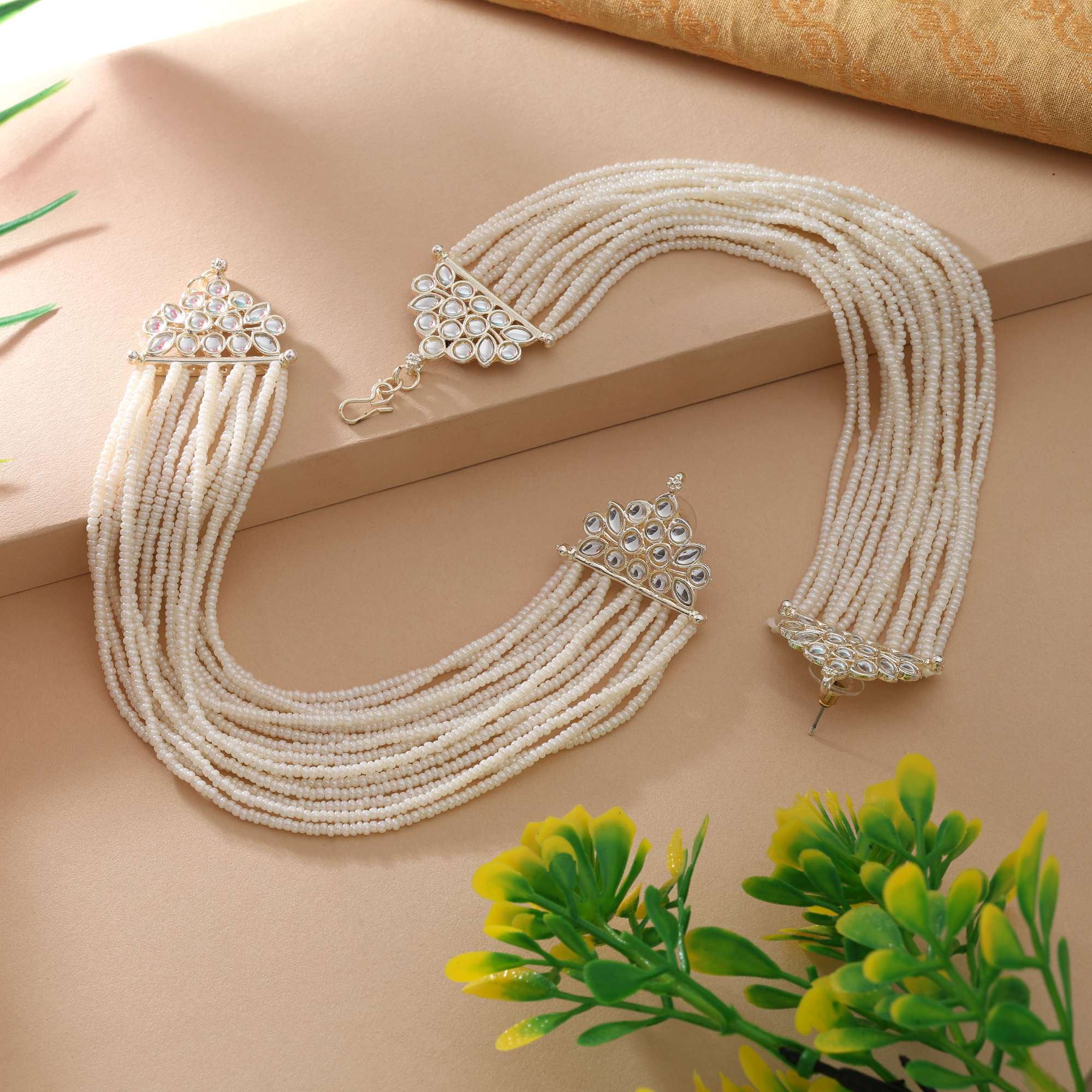 White Color Earrings With Delicate Finish For Classic And Modern Outfits - White