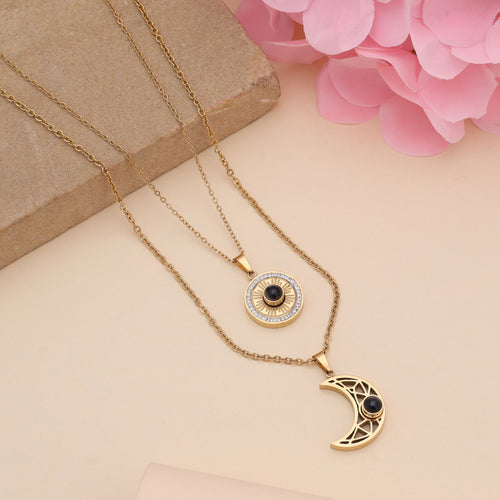 Black Color Stainless Steel Anti Tarnish Necklace With Sleek Finish For Long Lasting Shine - Black