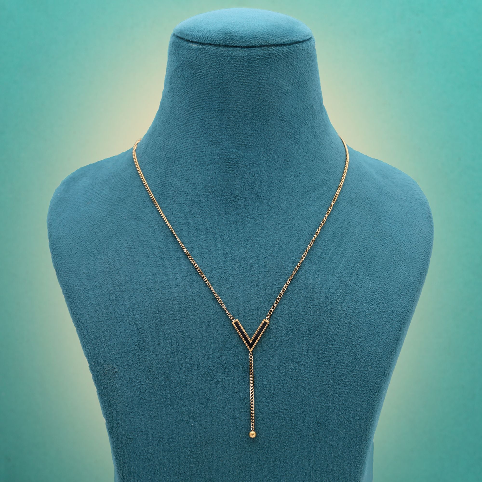 Black Color Stainless Steel Anti Tarnish Necklace Styled For Bold Modern Jewelry Lovers - Black
