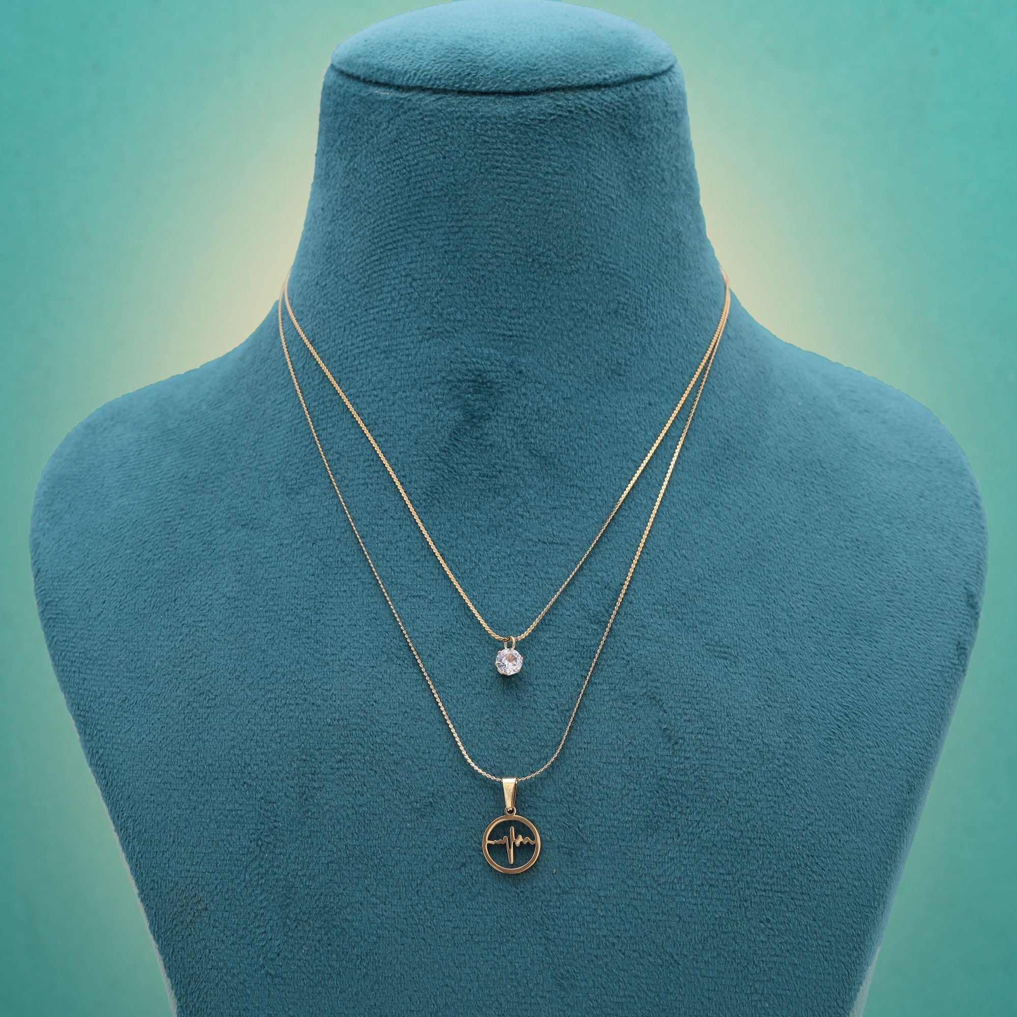 Gold Color Stainless Steel Anti Tarnish Necklace Ideal For Gifting And Festive Occasions - Gold