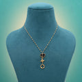 Black Color Stainless Steel Anti Tarnish Necklace Designed With Bold And Classy Appearance - Black