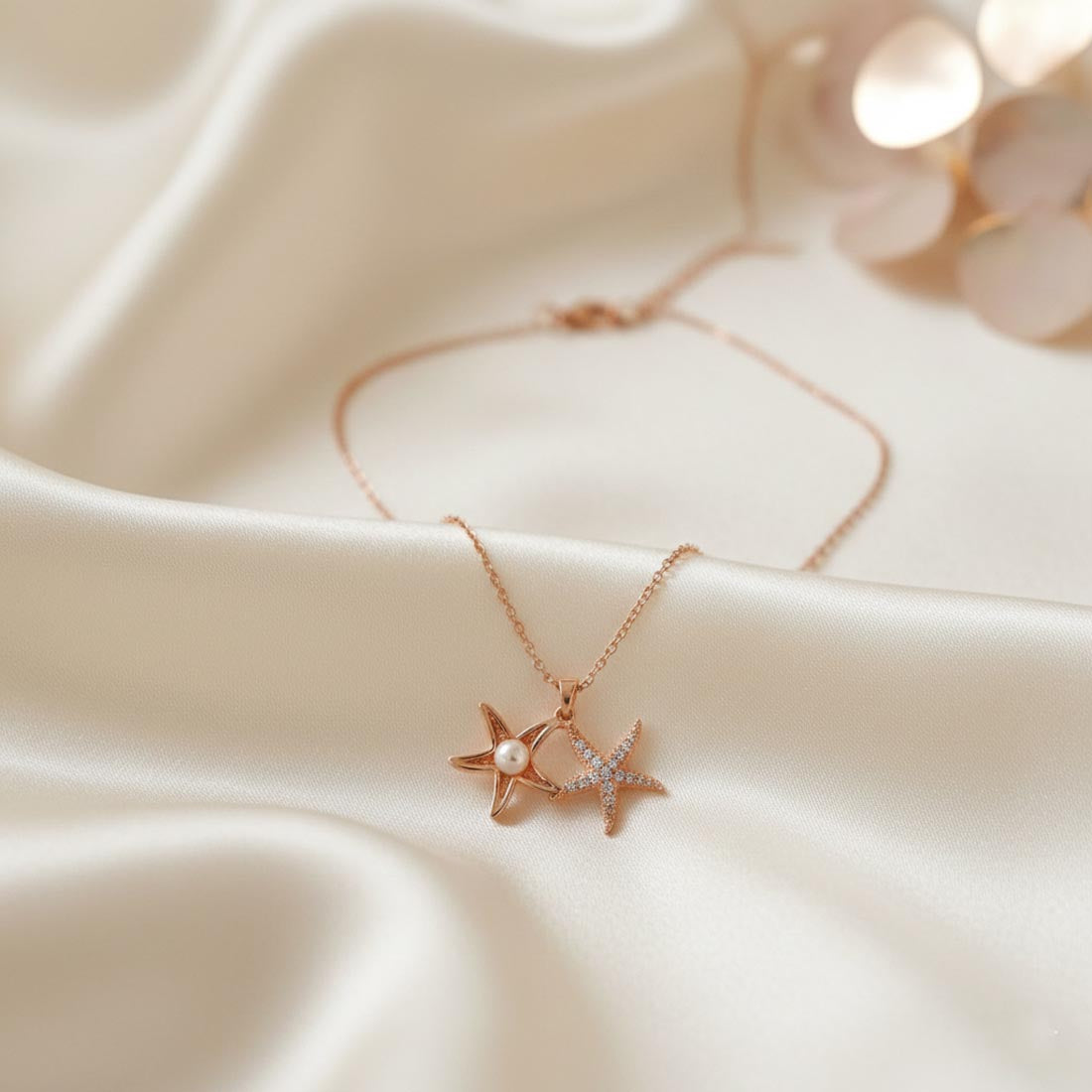 Rose Gold Color Anti Tarnish Necklace With Stainless Steel Matte Gold Necklace Set Finish