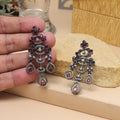 Magenta Color Fashion Earrings With Trendy Chic Style For Outings - Magenta