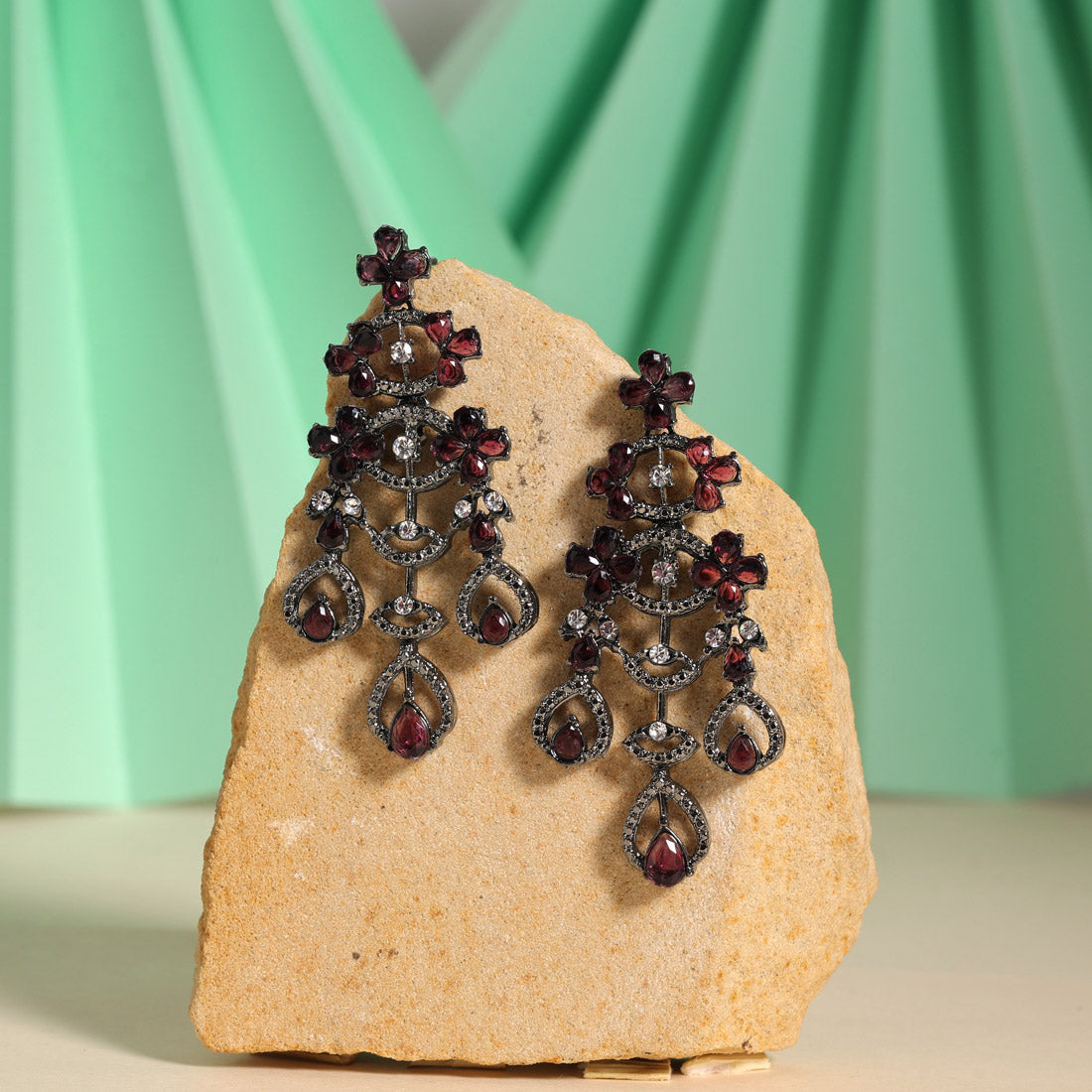 Magenta Color Fashion Earrings With Trendy Chic Style For Outings - Magenta