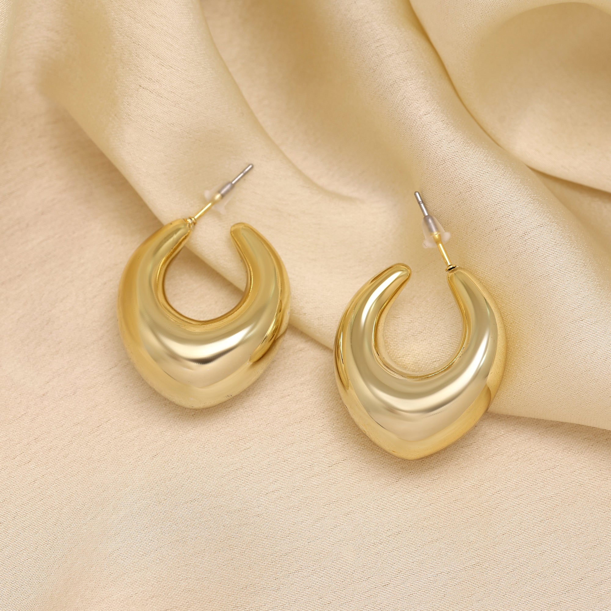 Royal Gold Color Fashion Earrings With Designer Craftsmanship For Elegant Festive Wear