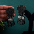 Silver Color Oxidised Earrings With Unique Design For Boho-Chic Outfits - Silver