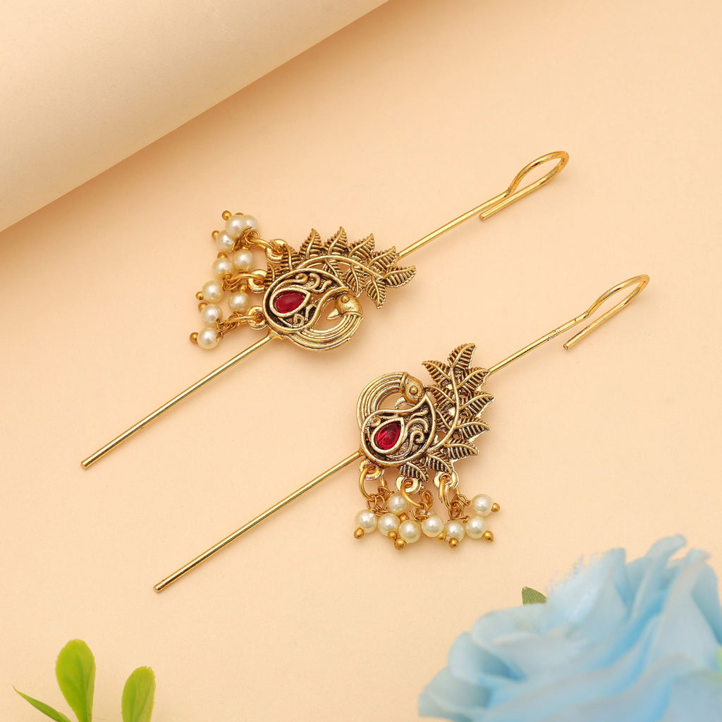 Rani Color Oxidised Ear Cuff Designer Ethnic Jewelry - Rani