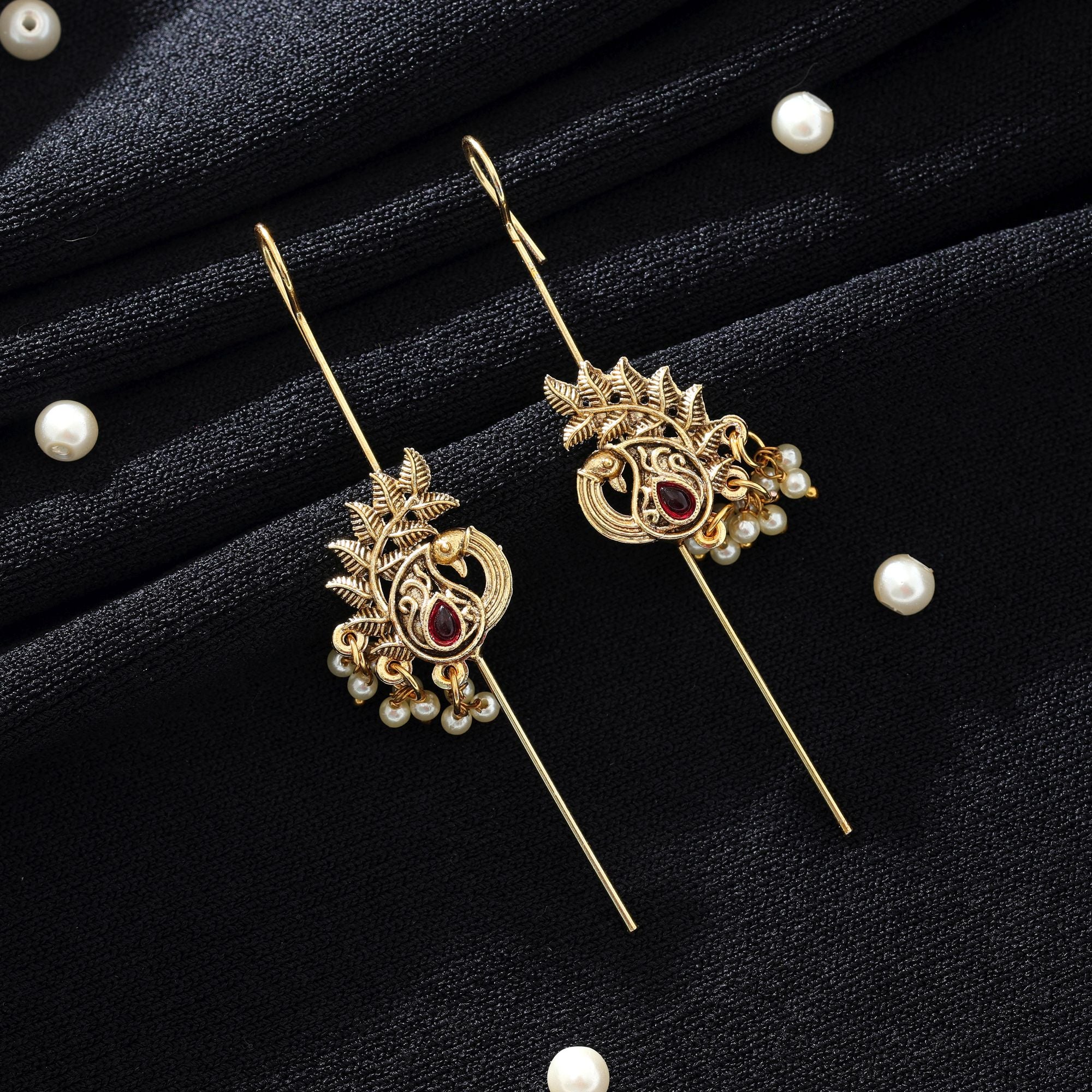 Rani Color Oxidised Ear Cuff Designer Ethnic Jewelry - Rani