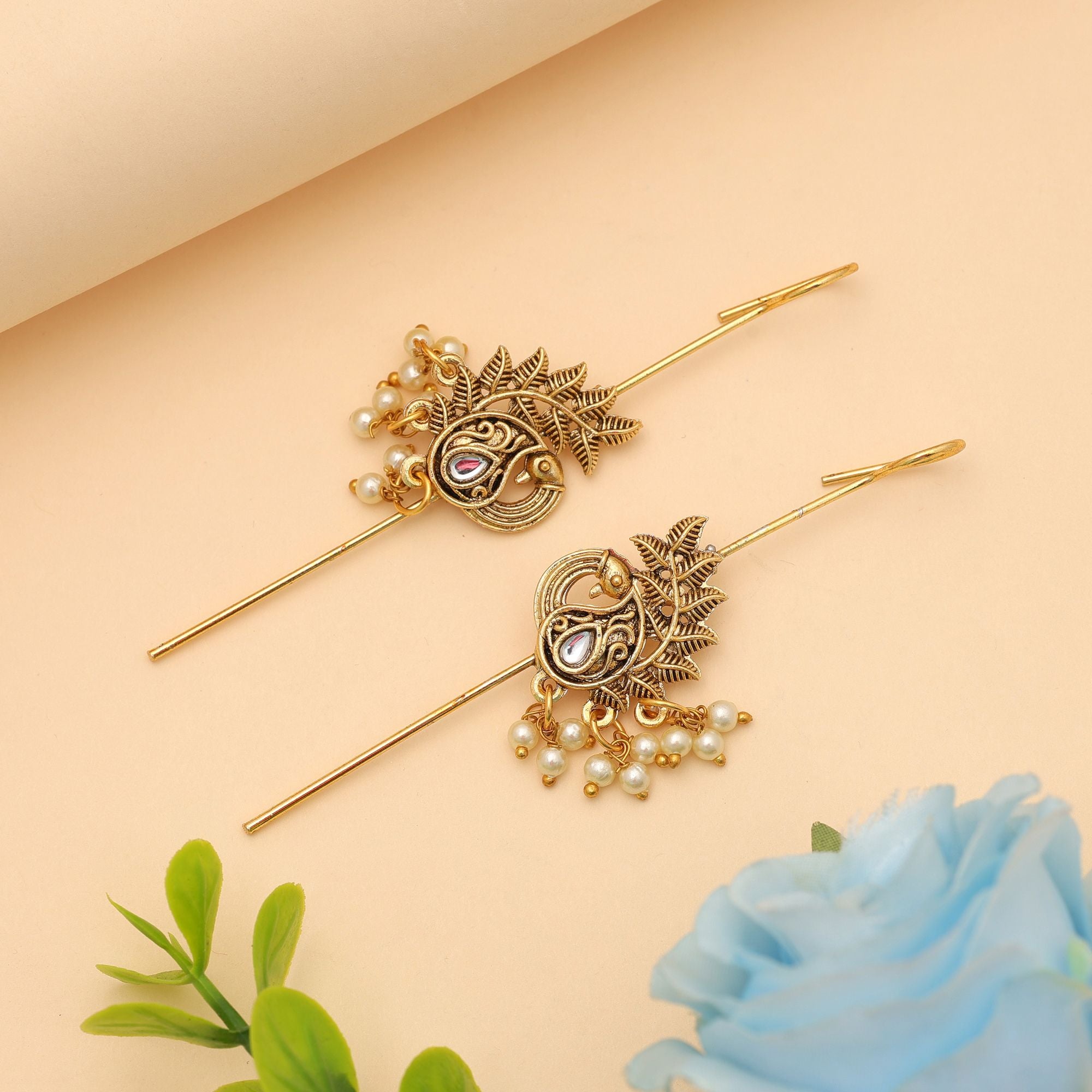 White Color Oxidised Ear Cuff Minimal Traditional Jewelry - White