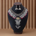 Rani & Green Color Dual Tone Oxidised Necklace Set Offering Regal Tones With Ornate Craftsmanship - Rani & Green