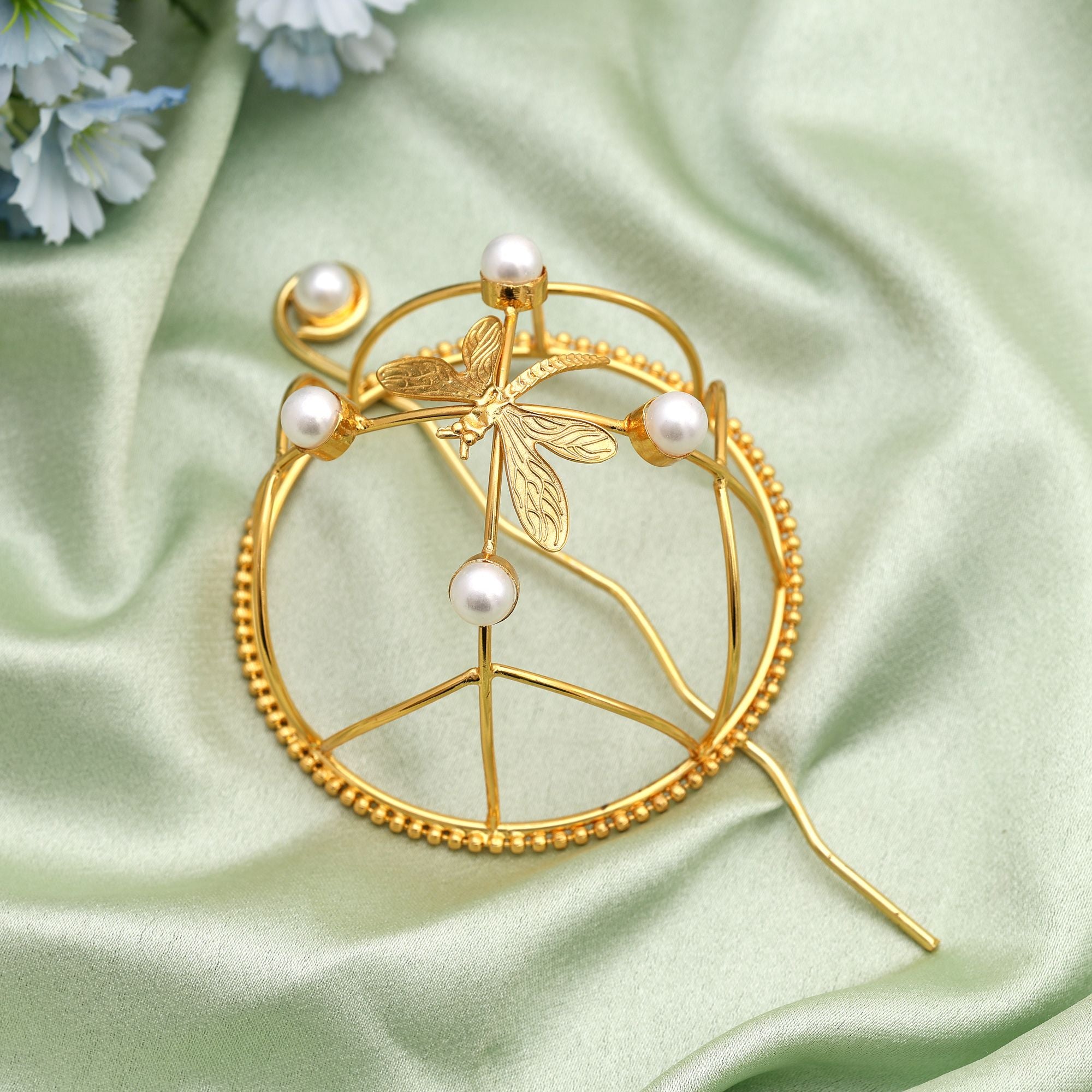 Stylish Gold Color Hair Pin Designed To Add Graceful Charm To Ethnic Hair Fashion - Gold