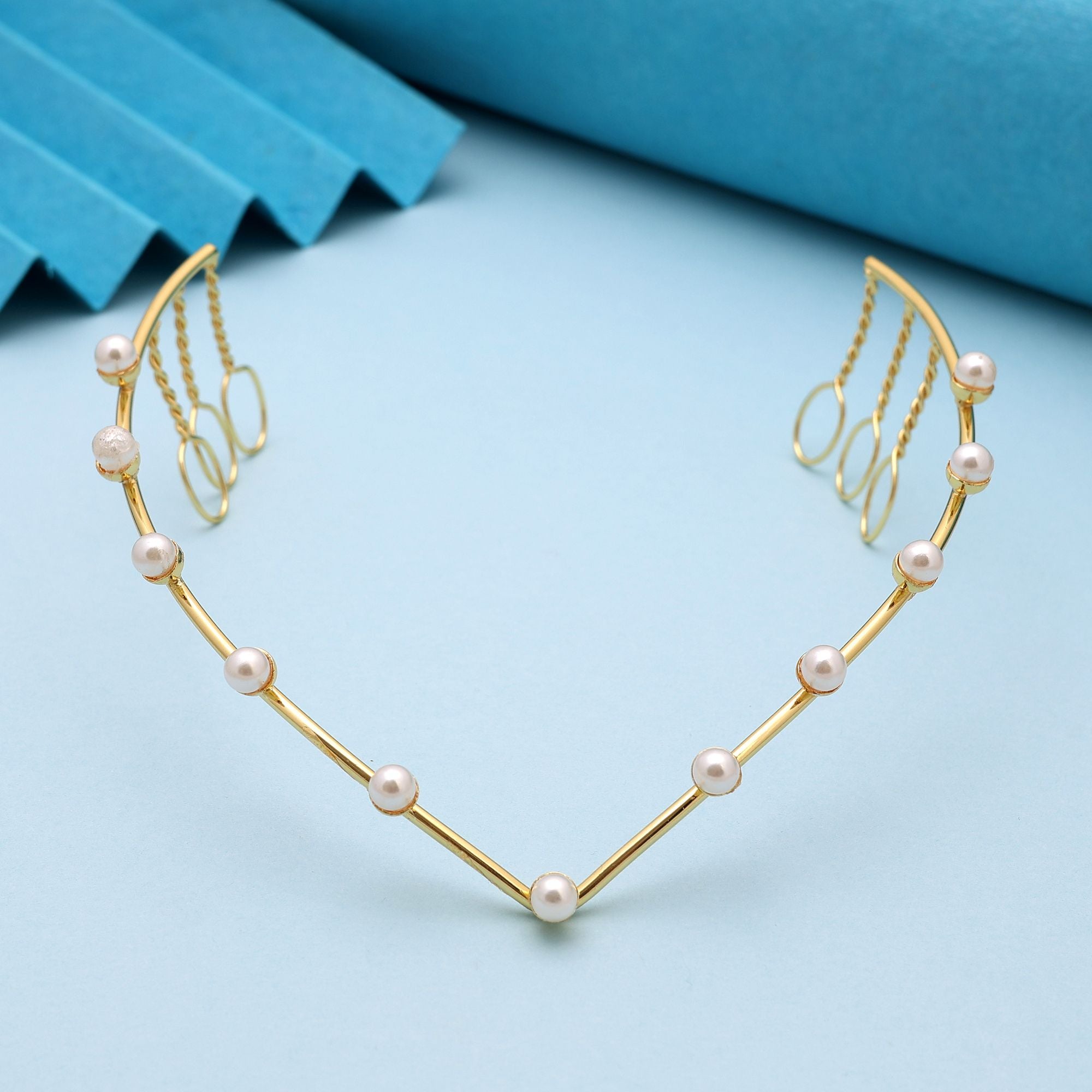 White Color Hair Crown (Tiara) (FNHRP117WHT) - White
