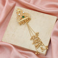 Green Color Hair Pin Traditional Ethnic Hair Accessory Stylish Designer Piece - Green